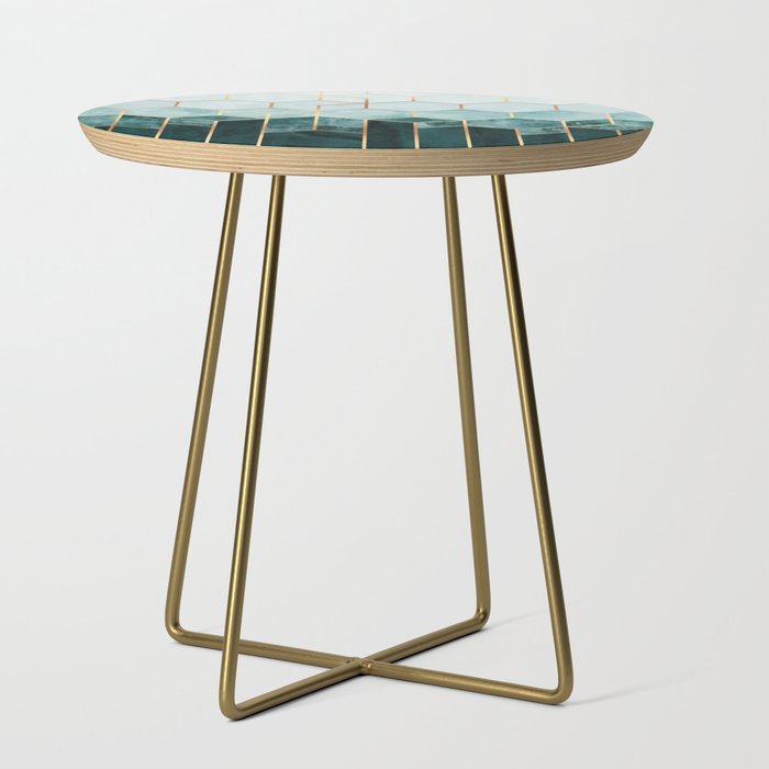 Teal Hexagons Side Table