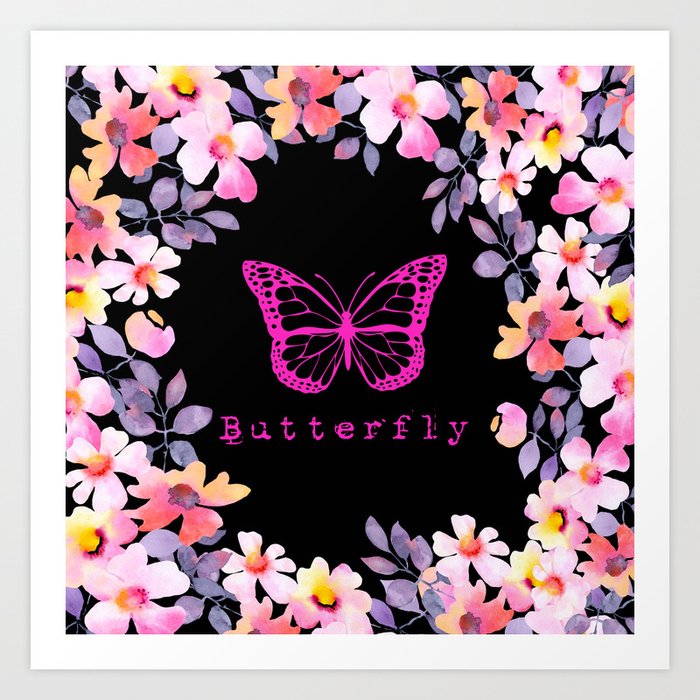 Pink butterfly Art Print