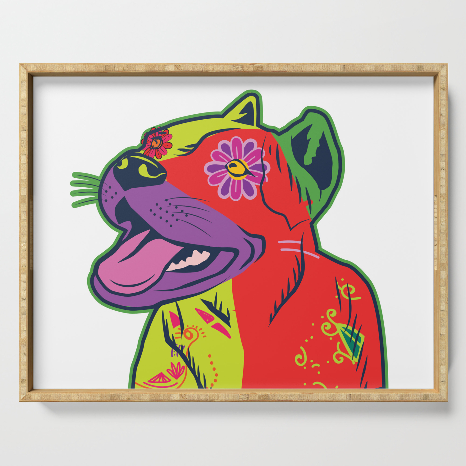 Pit Bull Dog Colorful Abstract Art Digitalart Gift Serving Tray By