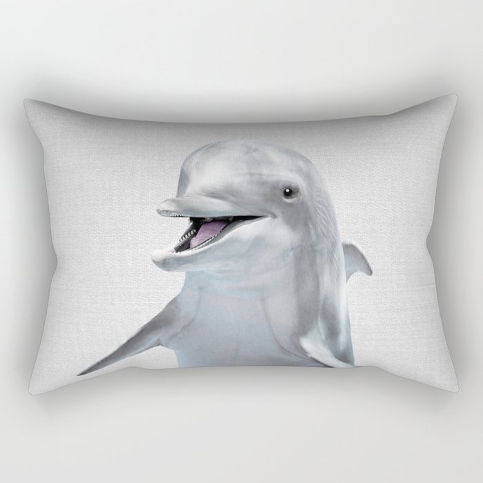Dolphin - Colorful Rectangular Pillow