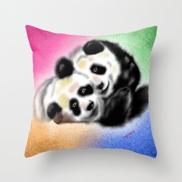 Beautiful Cute Panda Painting Art colorful Throw Pillow