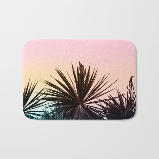 Sunset tropical palms Bath Mat