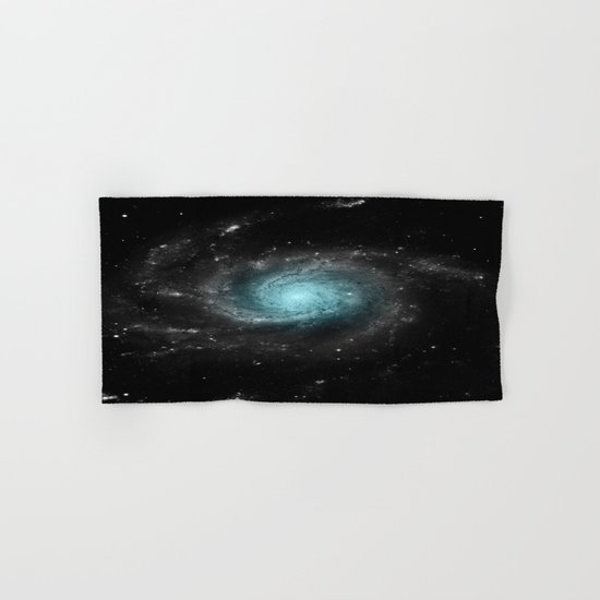 Aqua Blue Gray Pinwheel Galaxy Hand & Bath Towel