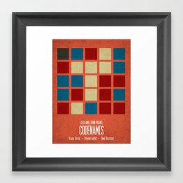 Codenames (Red) - Minimalist Board Games 05B Framed Art Print