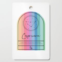 Capricorn Zodiac | Rainbow Stripe Cutting Board