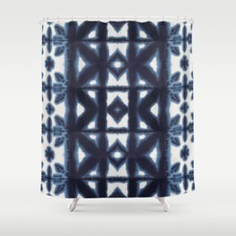 Blue Pima Shibori Shower Curtain