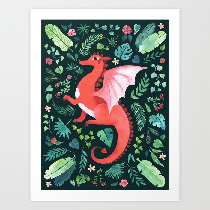Tropical Dragon Art Print