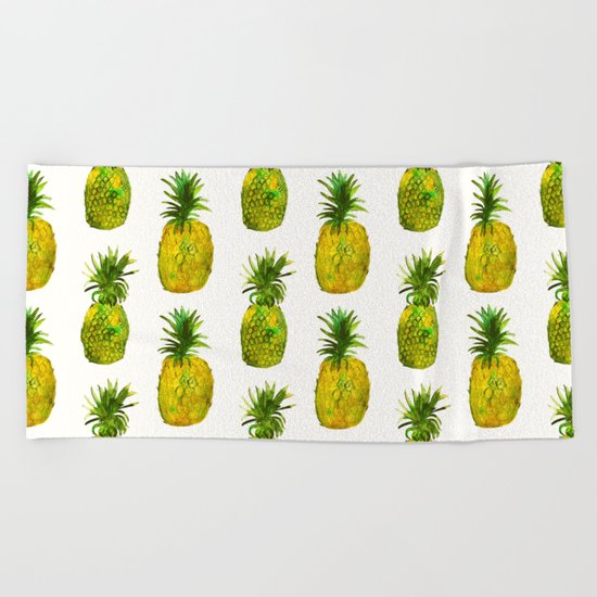 Pineapple vibes Beach Towel