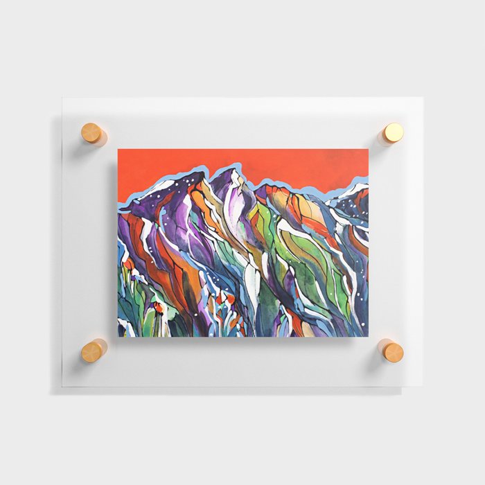 Freezing Hot Colorful Mountain Art Floating Acrylic Print