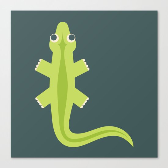 Letter L // Animal Alphabet // Lizard Monogram Canvas Print