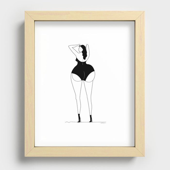 Girl with the Black Bathing Suit Recessed Framed Print
