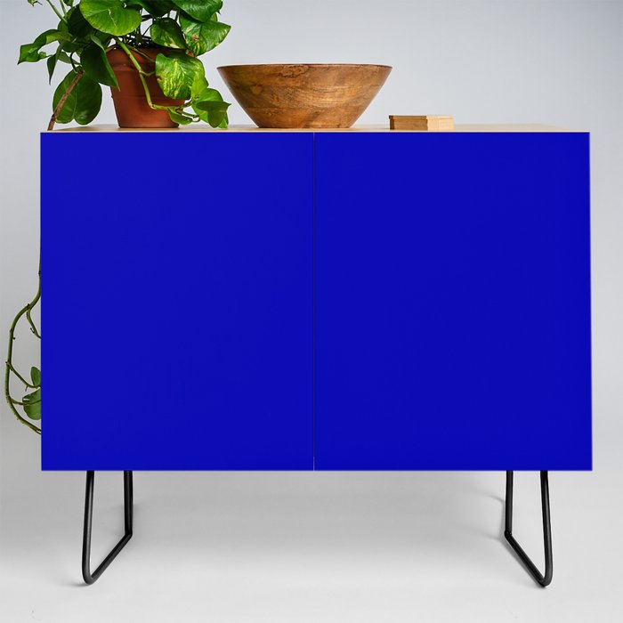 Navy Blue Solid Color Popular Hues Patternless Shades of Navy Collection Hex #0000b3 Credenza
