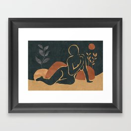 Woman Resting In The Nature Framed Art Print