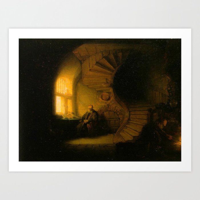 Rembrandt van Rijn's Philosopher in Meditation Art Print