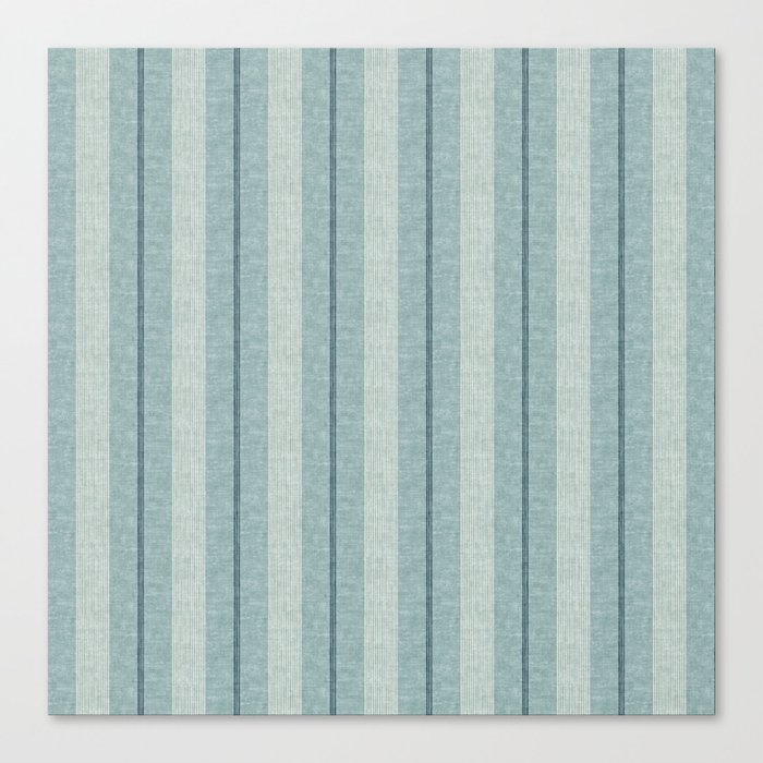 ivy stripes - dusty blue, navy and cream Canvas Print