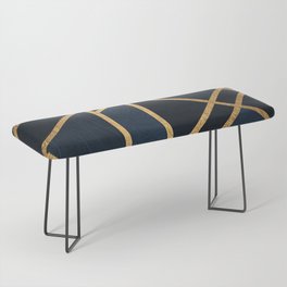 Art Deco Dark Midnight Blue Bench