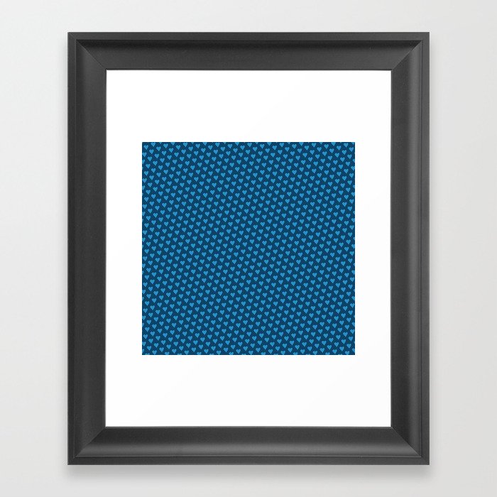 Blue heart pattern Framed Art Print