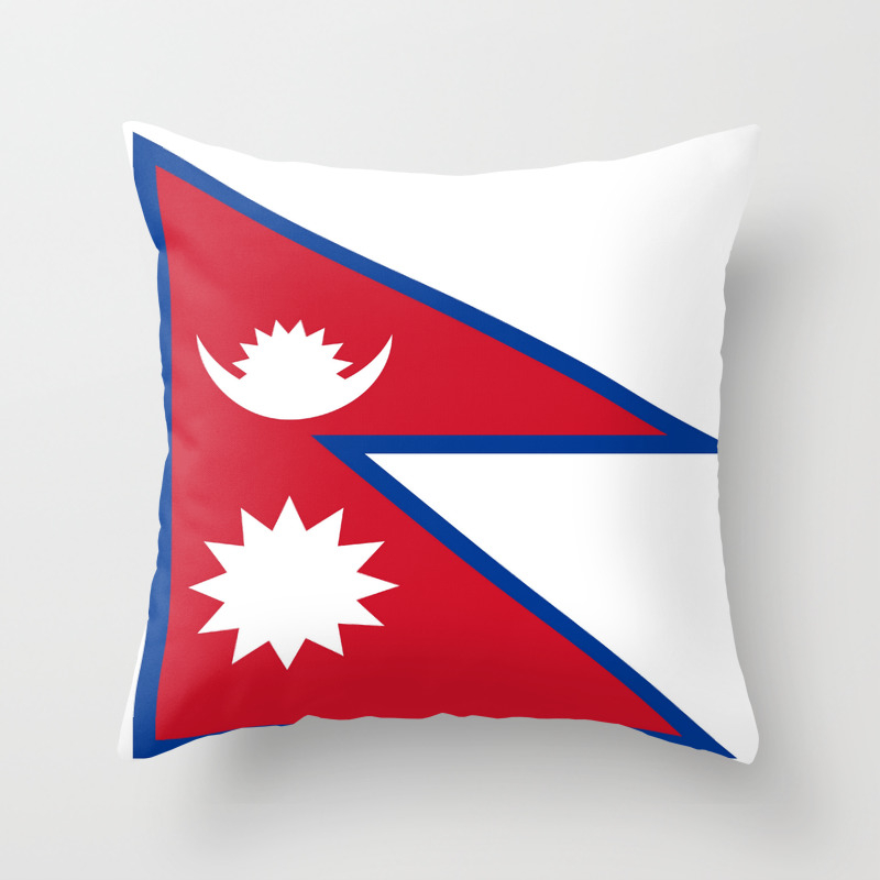Flag Of Nepal Nepal Buddhism Nepali Nepalese India Asia Kathmandu Pokhara Tibet Throw Pillow By Oldking Society6