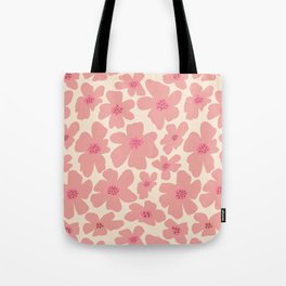 Retro Daisy - Pink and Cream Tote Bag