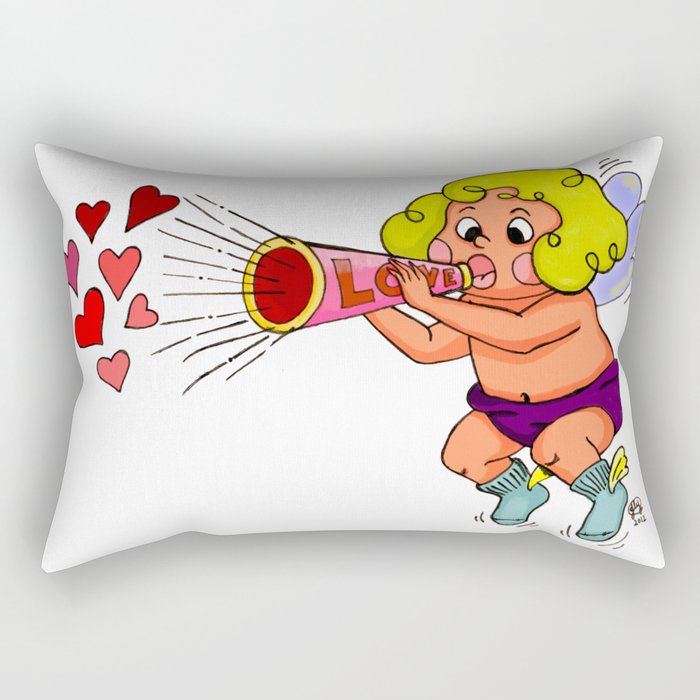 "LOVE - Loud & Clear { Boy Cupid }" by Jesse Young ILLO Rectangular Pillow