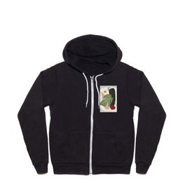 Abstract Monstera Leaf Zip Hoodie