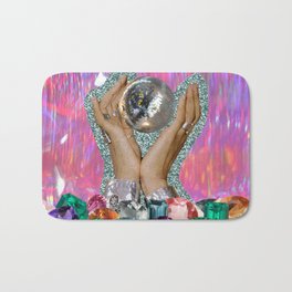 Power of Disco Bath Mat | Gemstones, Curated, Hands, Gems, Crystals, Disco, Glitter, Tarot, Psychedelic, Discoball 