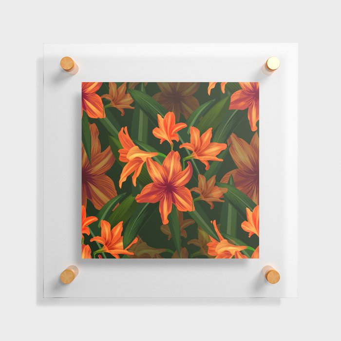 Orange Flowers Floating Acrylic Print