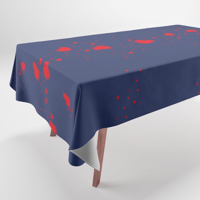 Valentine's Hearts - Blue Tablecloth