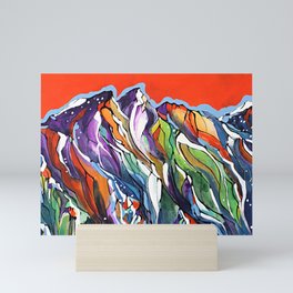 Freezing Hot Colorful Mountain Art Mini Art Print