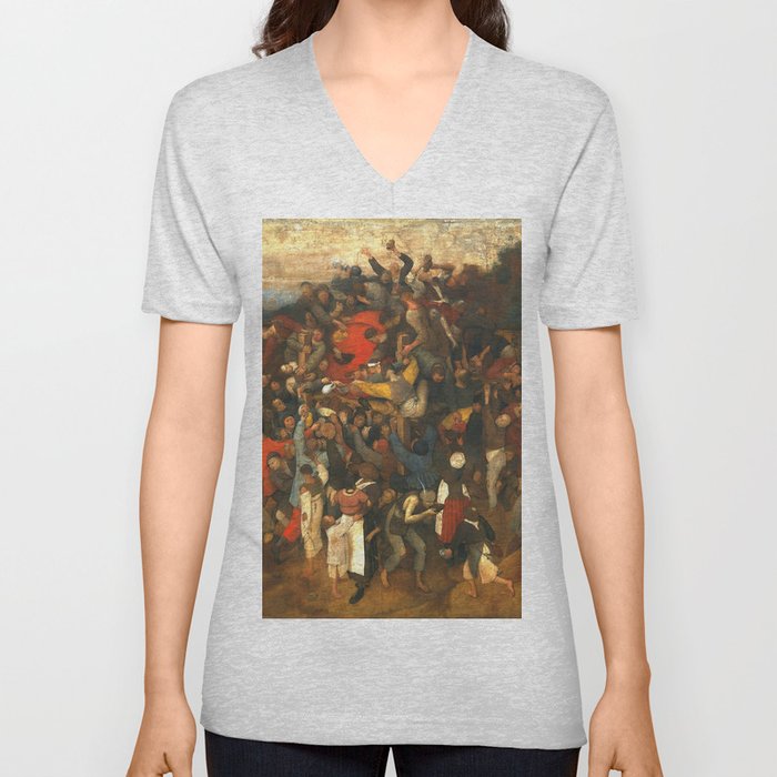 Pieter Bruegel (also Brueghel or Breughel) the Elder "The Wine Of Saint Martins Day" V Neck T Shirt