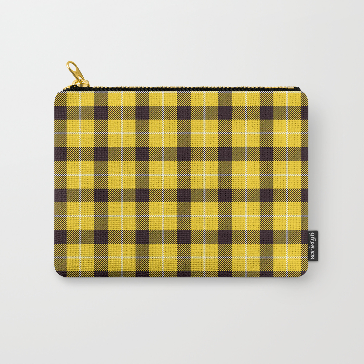 yellow plaid purse