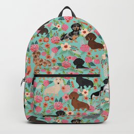 Dachshund floral dog breed pet patterns doxie dachsie gifts must haves Backpack