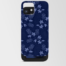 Flowering Buckeye Branch Pattern in Dark Blue iPhone Card Case