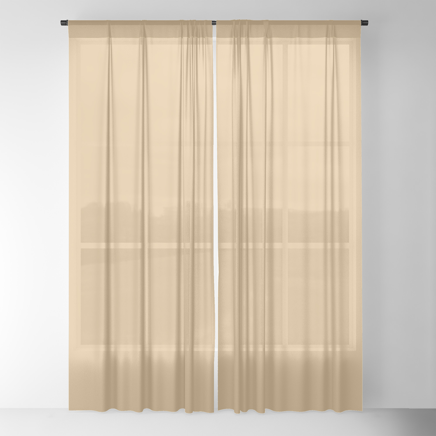 From The Crayon Box Gold Brown Solid Color Sheer Curtain By Simplysolids Society6
