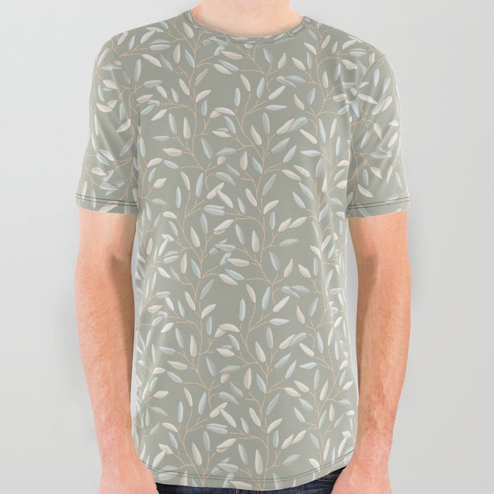 Botanical Leaves 02 green All Over Graphic Tee