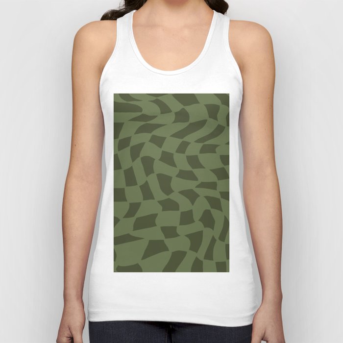 Checkers Gone Wild - Green Tank Top