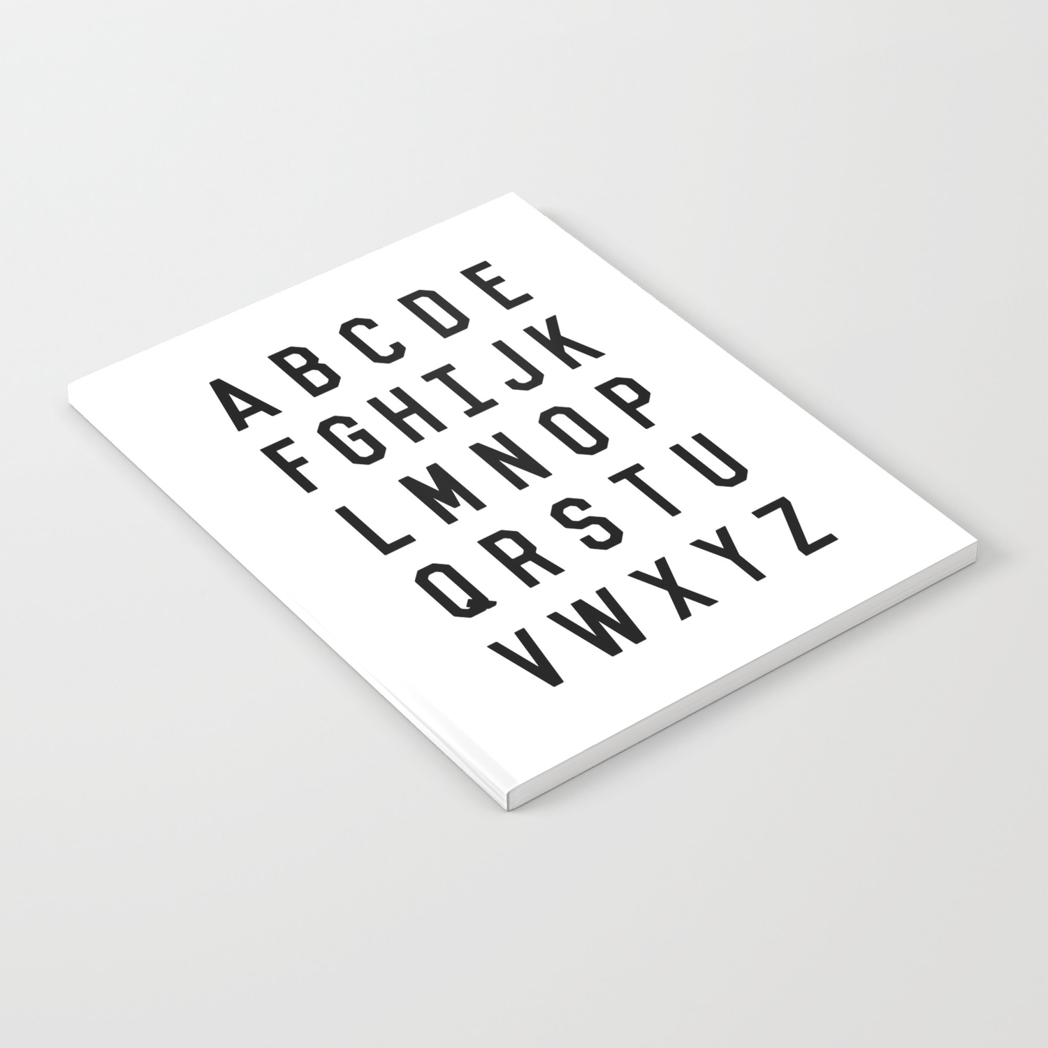 Black And White Typography Alphabet Design Poster With Monochrome