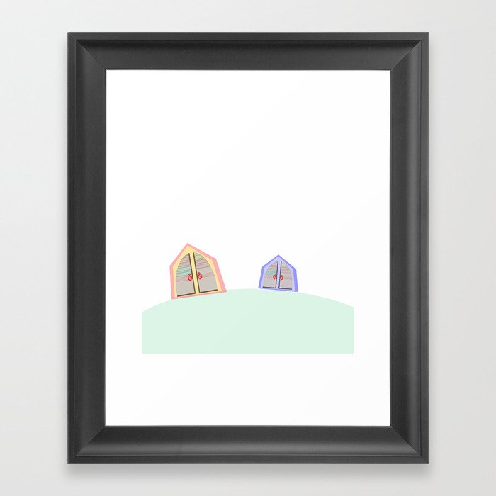 happy houses on a hill Framed Art Print