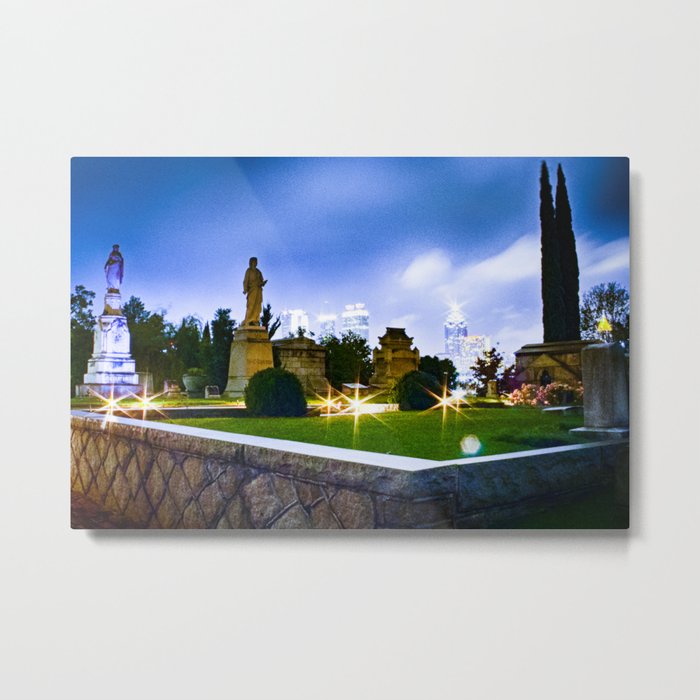 Oakland Cemetery at Night Metal Print