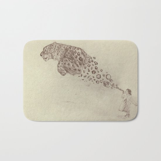 Bubbles the Snow Leopard Bath Mat