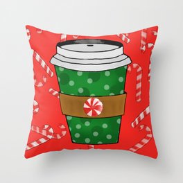 Christmas Coffee Throw Pillow