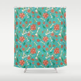Flowers and Bones Shower Curtain