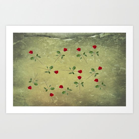 A Dozen Red Roses Art Print