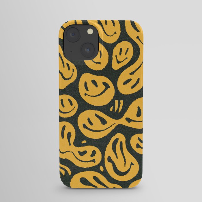 Rough Black N Yellow Melted Happiness iPhone Case