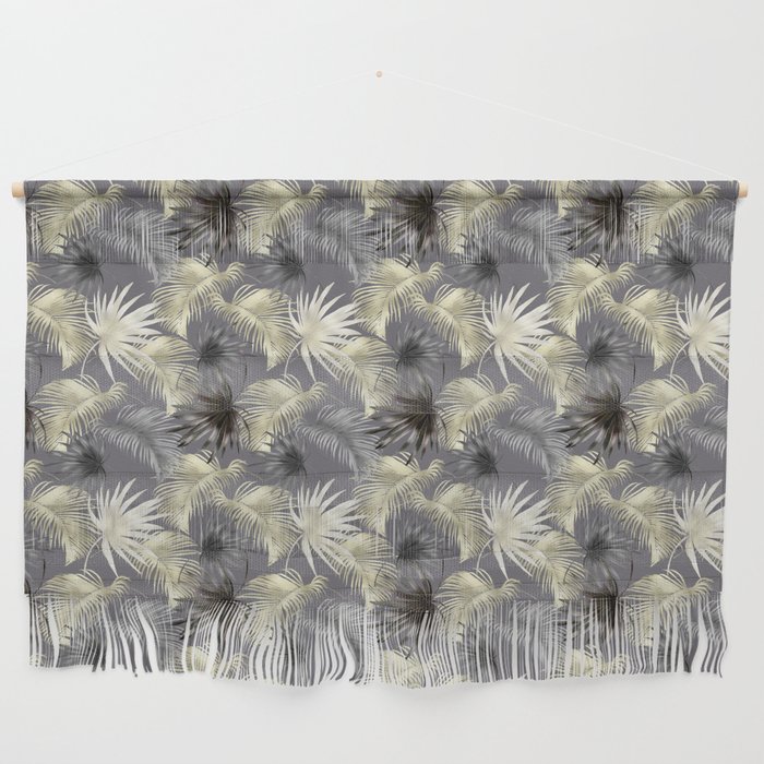 Luxurious Gold Tropical Palm Leaves Wall Hanging