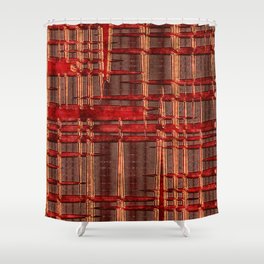 Red Bronze Metal Grunge Pattern Shower Curtain