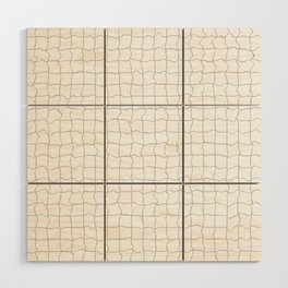 Grey minimal geometrical liquid square pattern Wood Wall Art