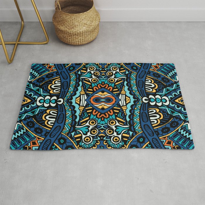Ornamental Abstract Colorful Ethnic Geometric Seamless Background Rug By Human Gaps Society6