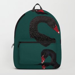 Black swans symmetry -teal Backpack