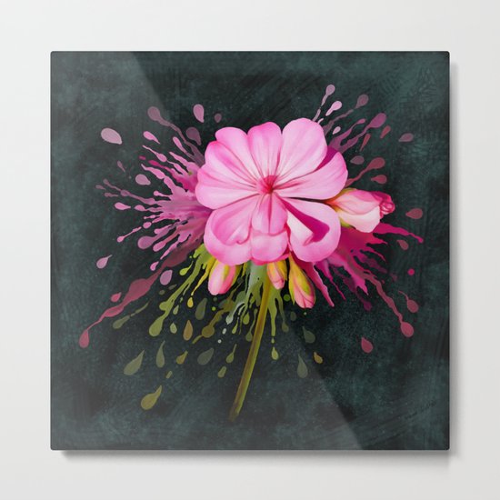 Color Eruption On Distressed Dark Metal Print